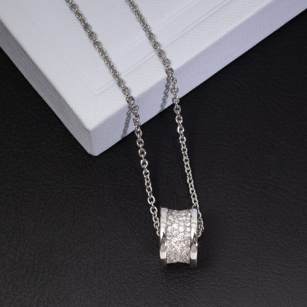 

luxury 925 sterling silver full of diamonds pendant necklace exquisite small waist collarbone chain gift for women