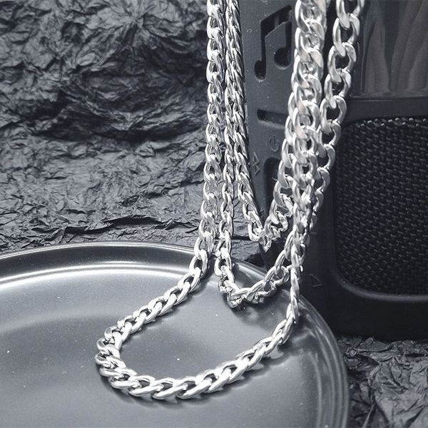 

cuban link chain men hip hop white silver necklaces choker pendant acc(accessory) jewelry heavy whips style kasanie
