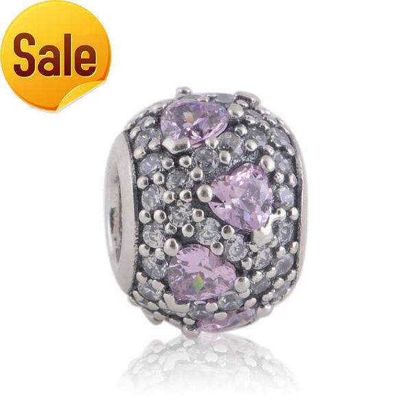 

andy jewel authentic 925 sterling silver beads heart ball charm fits european pandora style jewelry bracelets necklace 791249czs lampwork be, Black