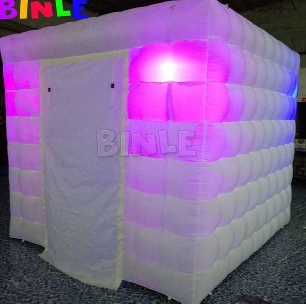 

8ft/10ft portable led inflatable p booth enclosure backdrop lighting cube tent for wedding party events