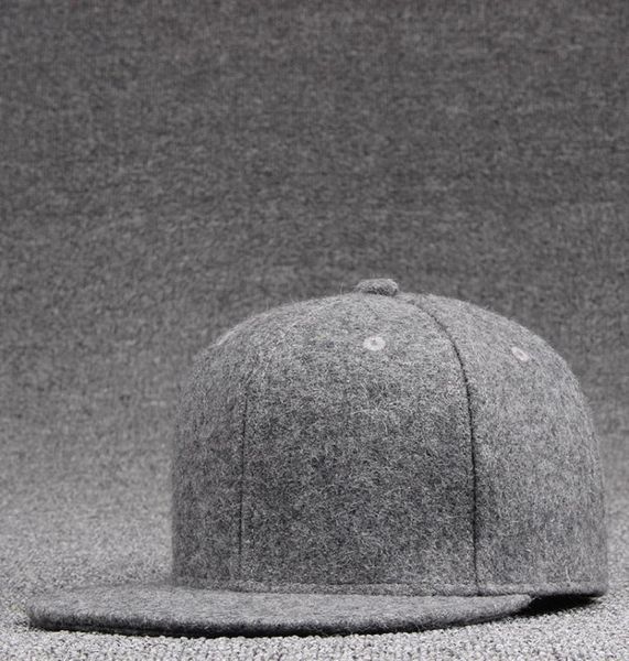 

wool felt snapback caps winter hip hop bboy flat peaked cap solid skateboard hat men woolen baseball hats 2010268757072, Blue;gray
