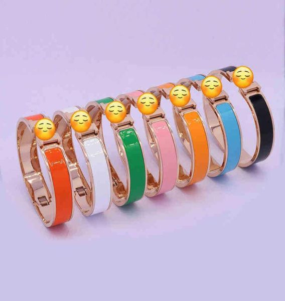 

brand ladies luxury h bangle bracelet gold plated titanium steel enamel stainless fashionxml97625242, Black