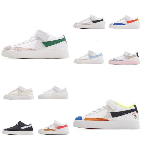 

kids blazers mid 77 vintage athletic shoes blazer jumbo low first use jumbo green white alpha orange gum arctic punch boys girls trainers ru, Black