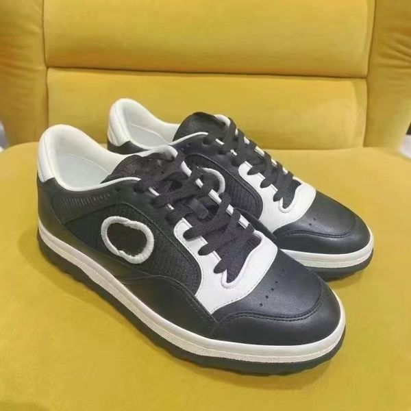 

men's sneakers casual shoes retro design white black leather double embroidered rubber sole lace-up flat italian creation shoe trainers