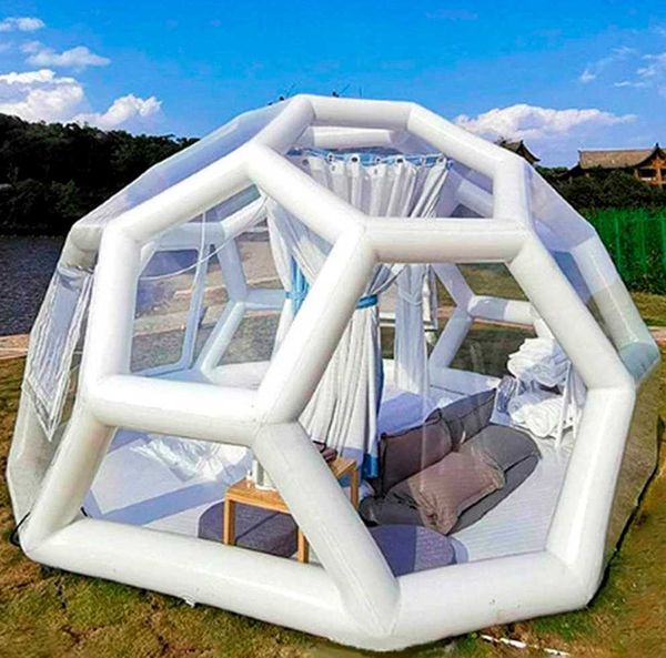 

4m new design crystal inflatable bubble soccer dome tent airtight football shape transparent camping l clear room for outdoor