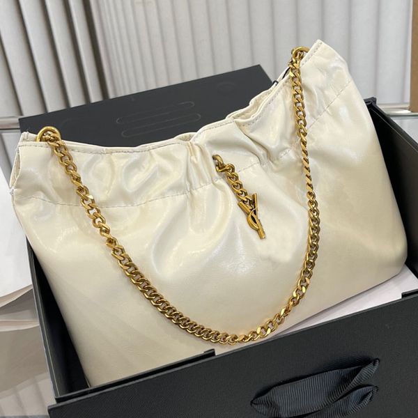

cloud pleated hobo women designer underarm bag tote gold/silver metal hardware chain real leather large capacity shoulder handbag luxury pur
