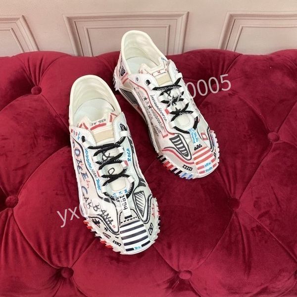 

new fashion designer casual shoes white black sneakers leather trainer printed platform trainers shoes