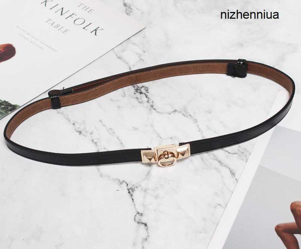 

hermm luxury belt new fashion simple metal buckle genuine leather thin belt women s dress coat trouser decoration jk7j, Silver