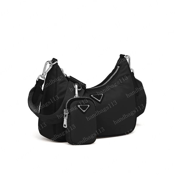 

2023 designer nylon bag crossbody bag women 3in1 bags shoulder handbag totes strap with box chain wallets #pre-01