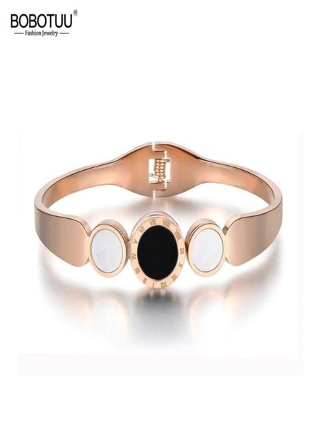 

fashion titanium steel roman numerals bracelets bangles luxury engagement wedding bangle jewelry for women bb180406650827, Black