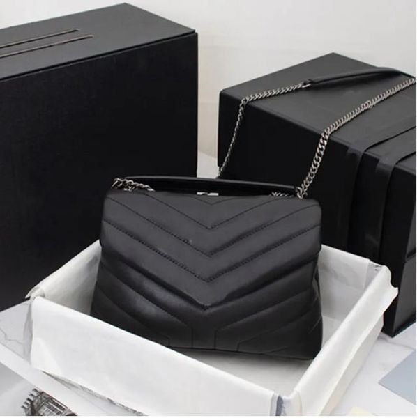 

loulou bag fashion designer luxury bags real leather messenger bag chain shoulder crossbody classic flap women purse black gold silver chain