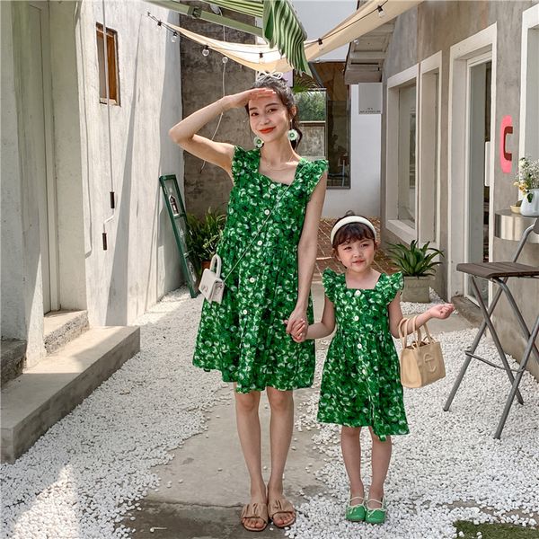 

family matching outfits mother daughters matching sleeveless dress mom and baby girl summer dresses for women clothing pair look parent and, Blue