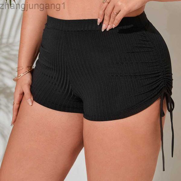 

designer bikini 2023 new solid color drawstring four corner bottom swimsuit, White;black