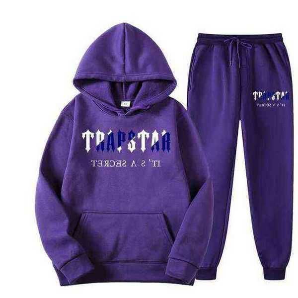 

tracksuit trapstar printed sportswear men's t shirts 16 colors warm two pieces set loose sweatshirt pants jogging 3 42uy, Gray
