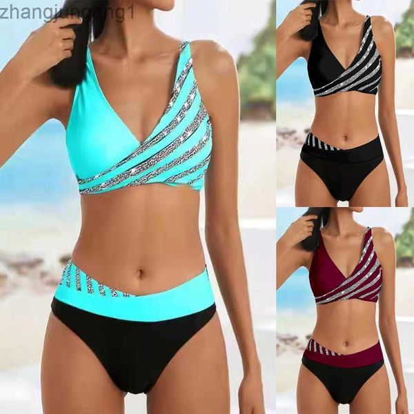 

designer bikini qianmo new split swimwear printed diamond gather bikini bikini swimwear women fashion, White;black