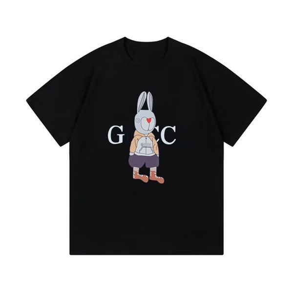 

summer women's t-shirt new cartoon animal print crewneck short sleeve fashion designer men's and women's casual size -xxxl g, White