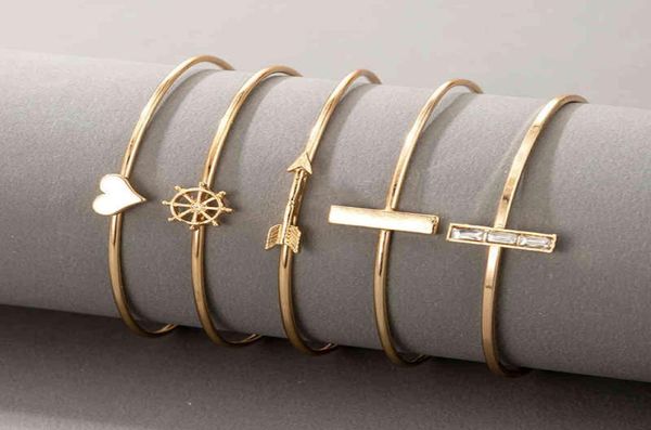 

2021 new bracelet love fashion arrow alloy 5piece simple women039s8638103, Black