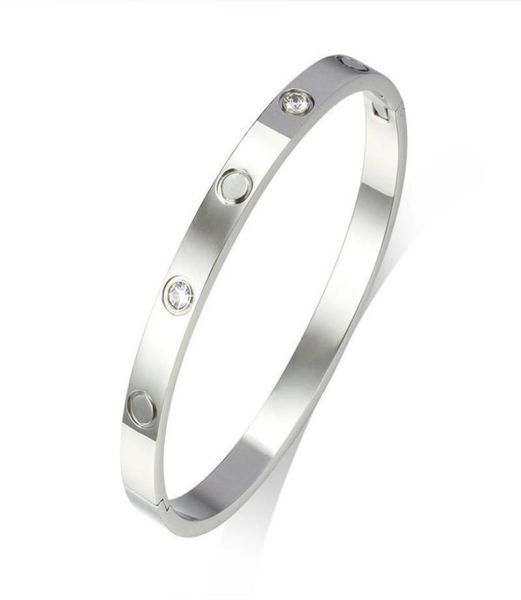 

titanium steel cuff bracelets gold silver and rose woman man bracelet bangles couple jewelry lover gift9229606, White