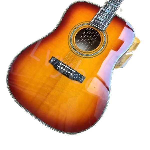 

lvy41 "solid wood spruce black finger abalone shell set acoustic acoustic guitar