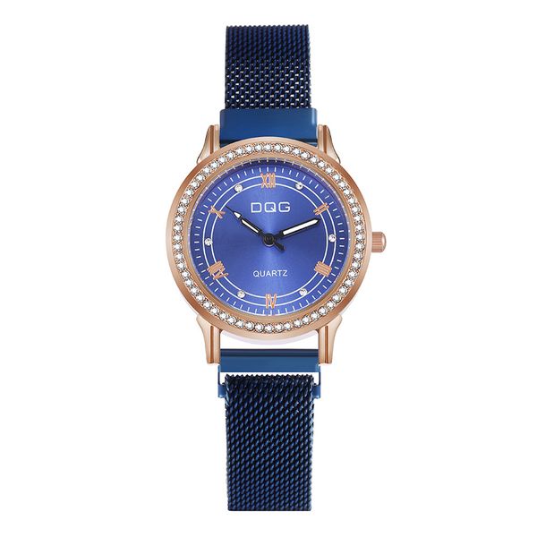 

mens sport wristwatch stainless steel watches wholesale of women's watches with diamond inlaid milan magnet strap waterproof dwaterproo, Slivery;brown
