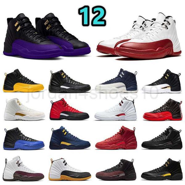 

12 12s mens basketball shoes cherry field purple a ma maniere white eastside golf university dark concord flu game royalty stealth men sport