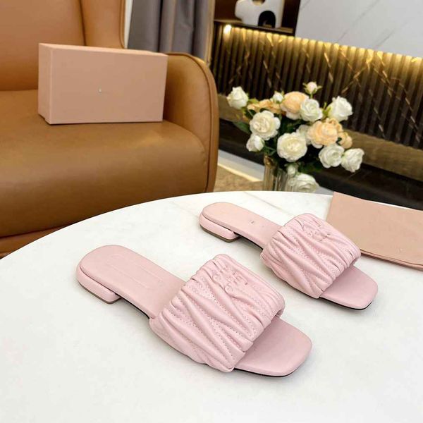 

designer platform sandals women leather slippers platform miuity slide rubber sandal summer fashion asfsdd, Black