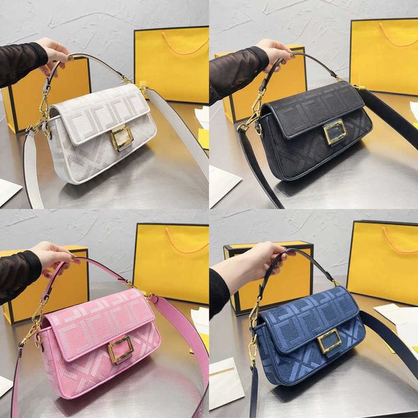 

baguette woman shoulder bags purses designer handbag vintage black pink underarm canvas messenger crossbody women purse wallet 230218