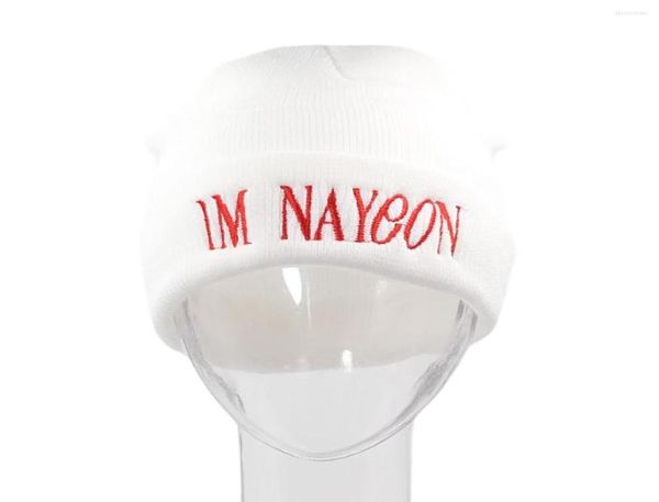 

berets im nayeon beanie hat twice kpop knitted embroidery skull chapeau femme cap hip hop caps6165476, Blue;gray