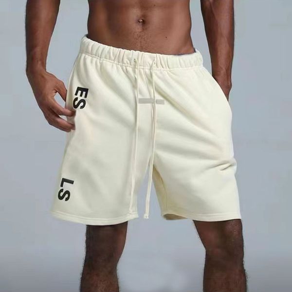 

short shorts pants swimming trunks mens sweatpants quick drying short for men joggers pantes summer loose sportswear knee length swimwear bo, Black