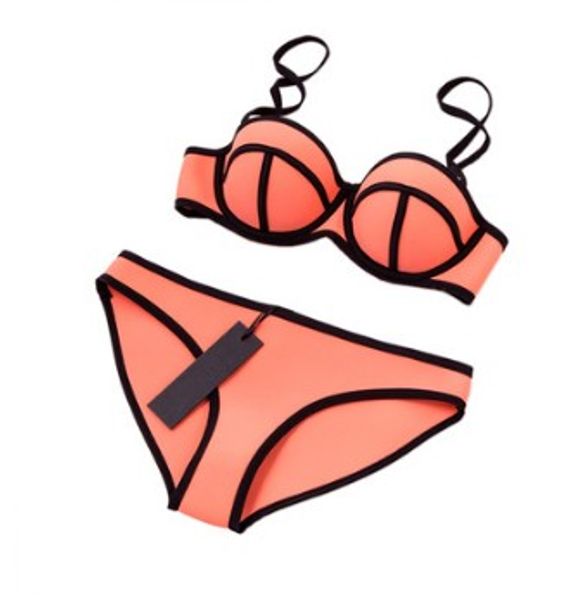 

women bikini designer 100% neoprene summer padded push up bikini setswimsuit swimwear bathing suit biquini swim gold silver, White;black