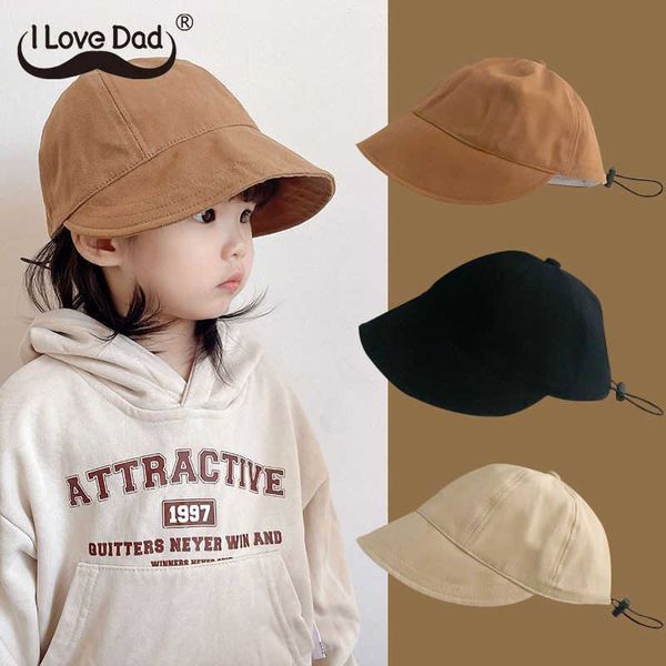 

stingy brim hats summer baby sun hat solid color wide brim kids baseball cap korean adjustable children girls boys fisherman hats j230505, Blue;gray