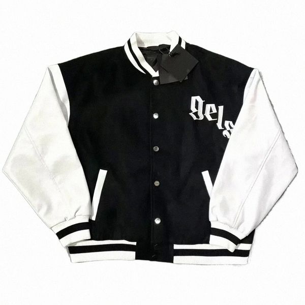 

new fashion baseball coat uniform fashion jacket single breasted warm jackets couples women men varsity coats men's designer angel clot, Black;brown