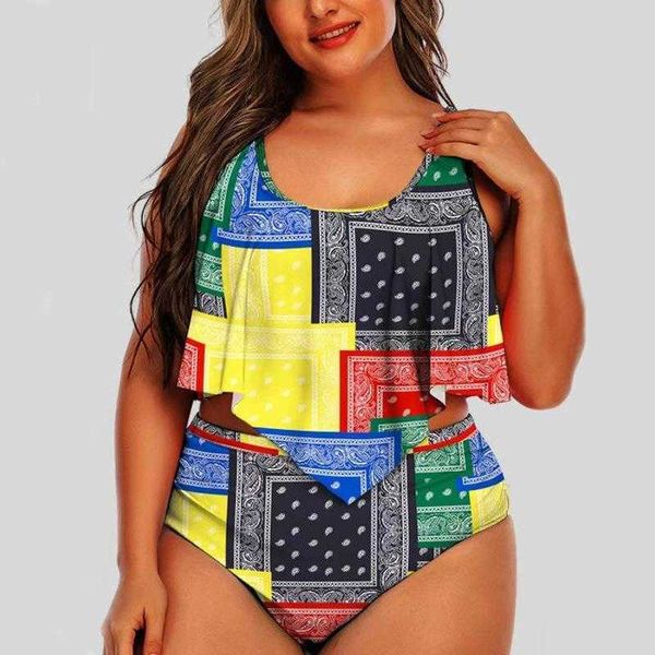

womens swimsuit split plus size high waist stitching tankini, White;black