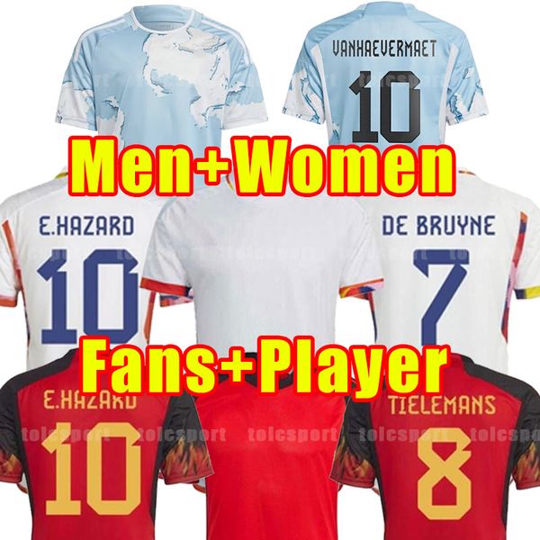 

fans player belgium 2022 2023 2024 soccer jerseys national team de bruyne hazard courtois lukaku tielemans 22 23 batshuayi football shirt ki, Black;yellow
