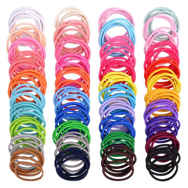 

fashion children elastic ponytail holders hair accessories girls headwear kids scrunchie rubber bands ring hair ties, Slivery;white