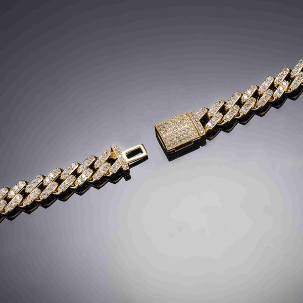 

7mm 12mm vvs moissanite solid 925 silver custom stamped american diamond necklace hip hop jewelry miami cuban link chain