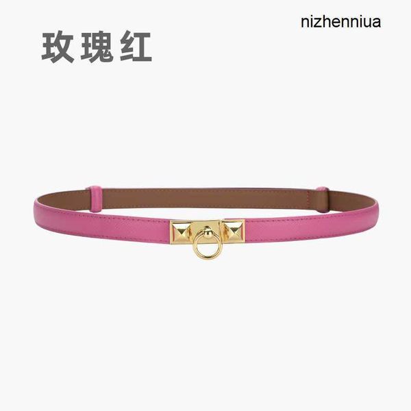 

hermm luxury belt adjustable elastic buckle genuine leather lazy for women with waistband and sweater jacket s decorative slim fitting e7ko, Silver