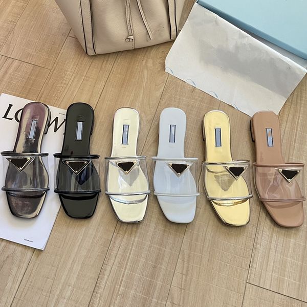 

designer fashion women slide sandals bling rhinestone pearl flat transparent luxury bathroom l resort beach shoes slipper slip on slides ope, Black