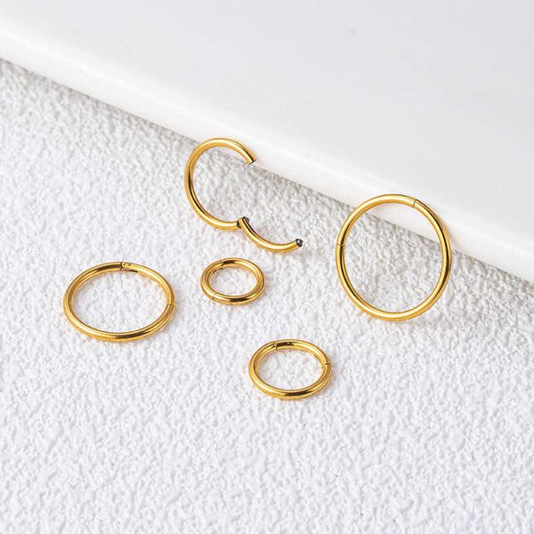 

titanium smooth surface closure hoop earring lip ring nose ring earrings 16g fashion puncture piercing anti-allergy body jewelry 14k gold fo, Silver
