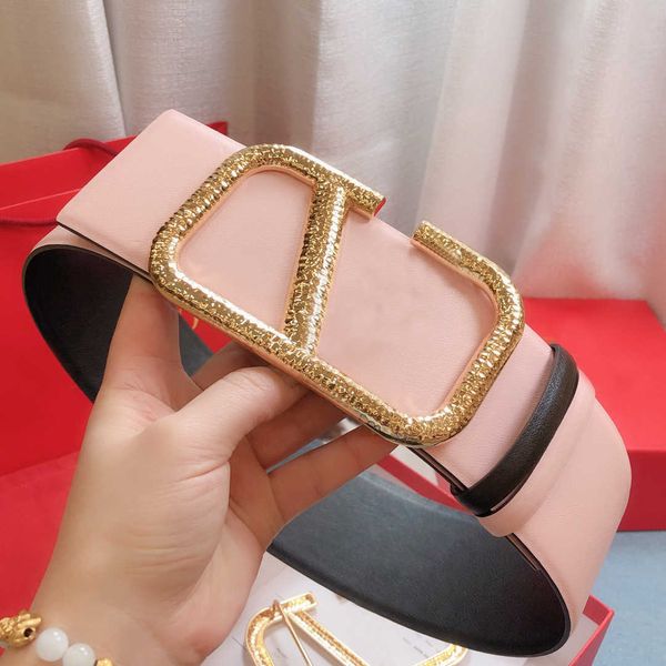 

fashion women leather belt luxury classic large gold buckle accessories waist seal width 7.0cm r dress coat belts with red gift box, Black;brown