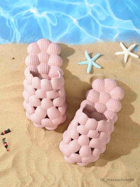 

slipper toddler children cute bubble slides new kids sandals summer outdoor sport shoes boys girls close toes slippers anti-slip slides, Black;grey