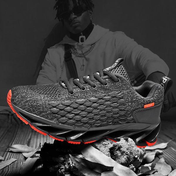 

2021 new blade running shoes men fitness running sneakers male comfortable soft cushioning athletic training footwear plus size, Black