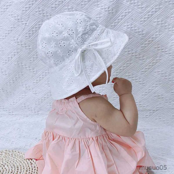 

caps hats cute baby bucket cap solid color flower printed infant girls beach hat spring summer fisherman sun hats 5-12m, Yellow