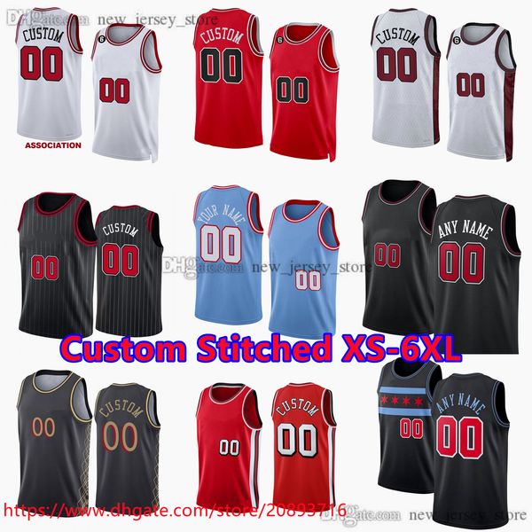 

custom stitched xs-6xl basketball jersey 1rose 33pippen 91rodman 8lavine 11derozan 2ball 9vucevic 6caruso 44williams 0white 12dosunmu, Black;red