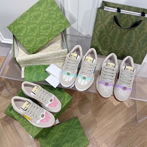 

designer crystal screener sneakers new casual shoe multicolor women green and orange vintage webbing stripe low real leather shoes a1, Black