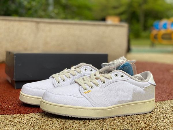 

jumpman authentic union x 1 ko low basketball shoes 1s white sail university gold neutral grey do8912-101 designer outdoor sneakers with box