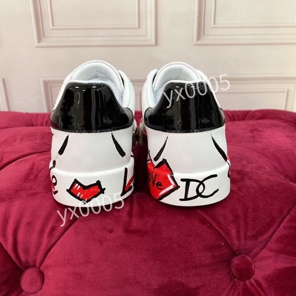 

new brand designer womens casual shoes white black sneakers leather trainer printed platform trainers shoes