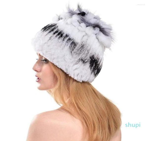 

bandanas women and girl skiing outdoor warm fur hat winter fashion knit hats real skullies6694720, Blue;gray