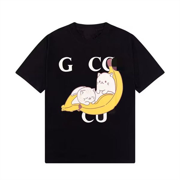

summer women's t-shirt new cartoon animal print crewneck short sleeve fashion designer men's and women's casual size -xxxl g, White