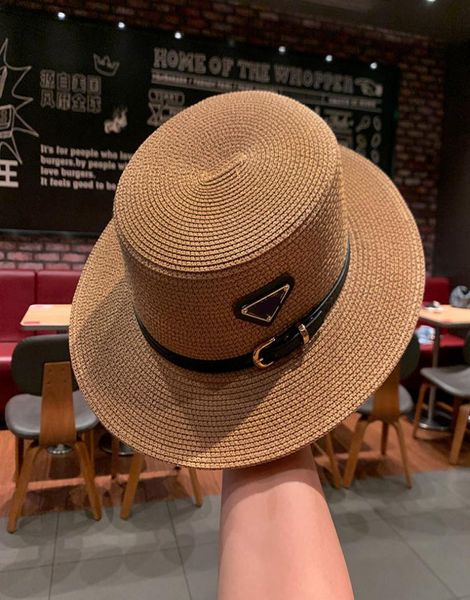 

2022 inss summer men women straw hat fashion sun protection beach personality wide brim hats with ribbon2329770, Blue;gray